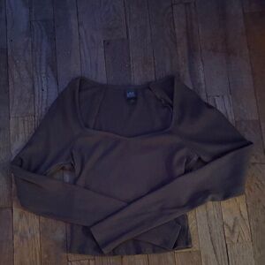 Women's Long Sleeve Top in Brown
